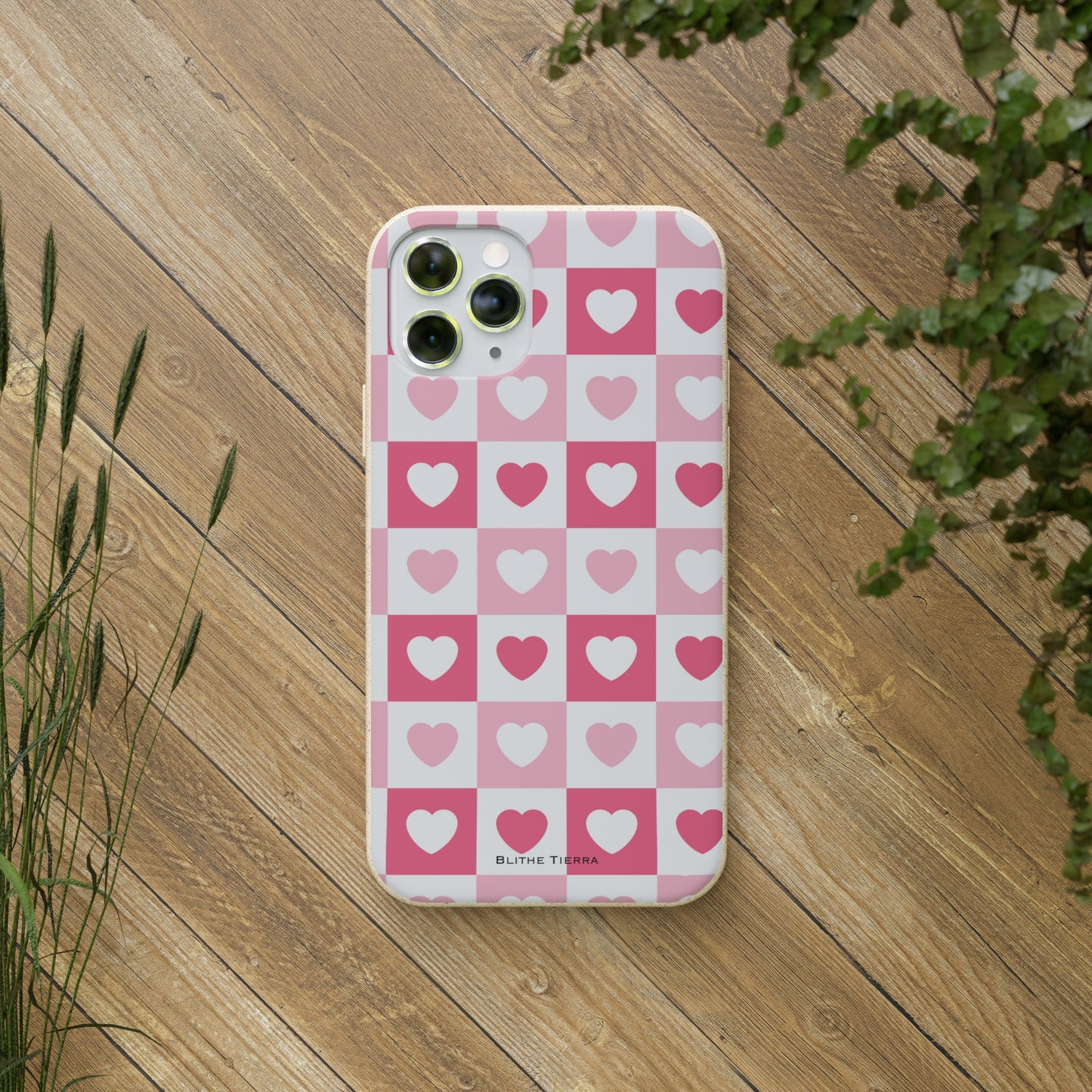 Biodegradable Case (Heart Patchwork)